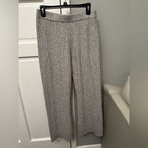 Women's S universal thread pull on high rise gray ankle sweater pants wide leg